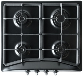 Газовая варочная панель De luxe 5840.00гмв-060 ЧР 58 см, 4 конфорки, черный