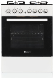 Комбинированная плита De luxe 606040.01гэ 60 см, 64 л, 4 конфорки, белый