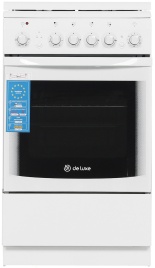 Комбинированная плита De luxe 506031.00 гэ 60 см, 54 л, 4 конфорки, белый