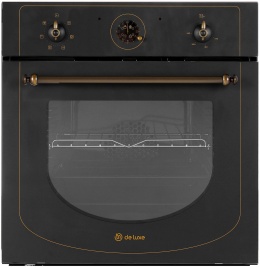 Электрический духовой шкаф De luxe 6006.05эшв-062 59 см, 58 л, гриль и конвекция, черный матовый
