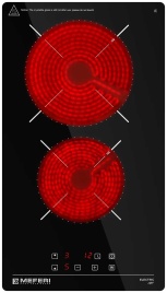 Электрическая варочная панель Meferi MEH302BK LIGHT 30 см, 2 конфорки стеклокерамика, черный