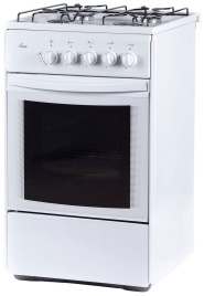 Газовая плита Flama RG 24019 W 50 см, 50 л, 4 конфорки, белый