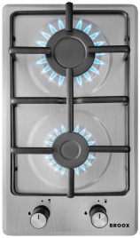 Газовая варочная панель Broox GR0260H00 Mt Tf 51 см, 2 конфорки электроподжиг газконтроль, серебристый