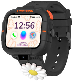 Детские часы-телефон  Elari KidPhone, Маша и Медведь (KP-MB-BLK) черные