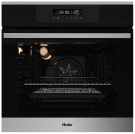 Электрический духовой шкаф Haier HOX-FP3ABX 59 см, 76 л, гриль и конвекция, черный