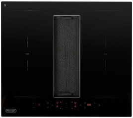 Индукционная варочная панель со встроенной вытяжкой De’Longhi ELETTRA 4B2F TC ARIA 59 см, 4 конфорки, черный