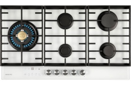 Газовая варочная панель Hiberg VM 9155 W 87 см, 5 конфорок, белый