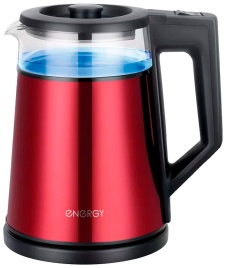 Чайник электрический Energy E-200, 1.2 л, красный (107012)