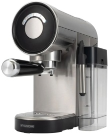 Кофеварка рожковая Hyundai HEM-4305, 1350 Вт, серебристый/черный