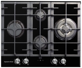 Газовая варочная панель Zigmund & Shtain MN 195.61 B 60 см, 4 конфорки электроподжиг газконтроль, черный