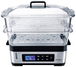 Пароварка Steba DG 2, дисплей, жк-дисплей, таймер на 30 минут, нержавеющая сталь