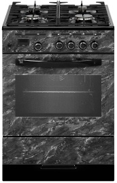 Газовая плита Gefest 6500-03 0053 60 см, 52 л, 4 конфорки, черный мрамор