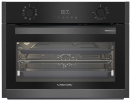 Электрический духовой шкаф Grundig GEKM19300DX 59 см, 48 л, гриль и конвекция, черная сталь
