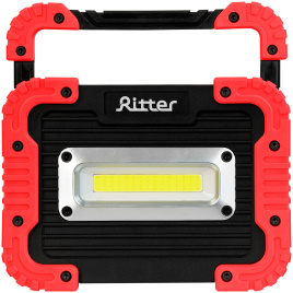 Фонарь прожекторный Ritter аккумуляторный, светодиодный, четыре режима работы, функция powerbank, 15Вт, 3000мАч, 1100Лм, IP65
