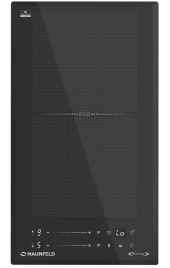 Электрическая варочная панель Maunfeld CVI292S2FDGR Inverter 29 см, 2 конфорки стеклокерамика, черный
