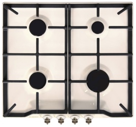 Газовая варочная панель Gefest ПВГ 1212 К55 59 см, 4 конфорки электроподжиг газконтроль, кремовый