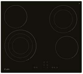 Электрическая варочная панель LEX EVH 642B BL 59 см, 4 конфорки стеклокерамика, черный