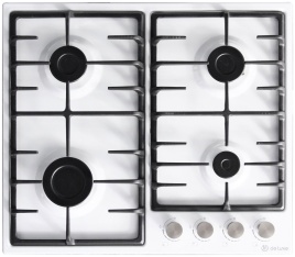 Газовая варочная панель De luxe 6040.00г 001 59 см, 4 конфорки, белый
