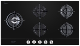Газовая варочная панель De’Longhi NSL 590D NCM RUS 90 см, 5 конфорок электроподжиг газконтроль, черный