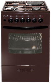 Комбинированная плита Лысьва ЭГ 1/3г01 МС-2у коричневая, без крышки