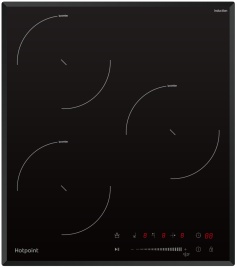Электрическая варочная панель Hotpoint HS 1445 BA 45 см, 3 конфорки стеклокерамика, черный