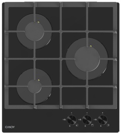 Газовая варочная панель Candy CHXG53CNB 44 см, 3 конфорки электроподжиг газконтроль, черный
