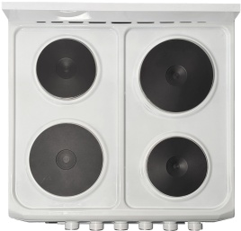 Электроплита Flama RE 1402 W 60 см, 4 конфорки, белый