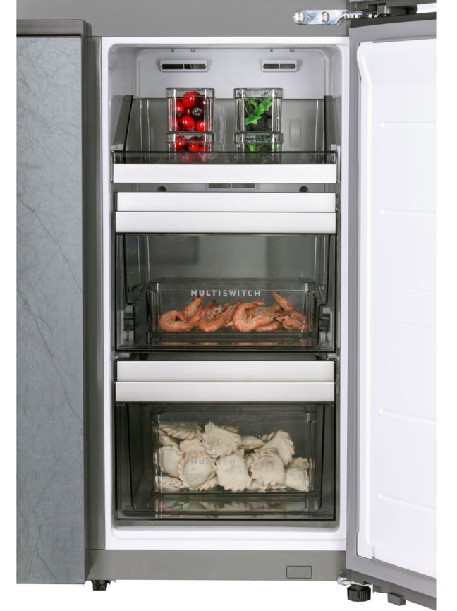 Многокамерный холодильник Hiberg RFQ-610G GS inverter No frost, серый фото 8