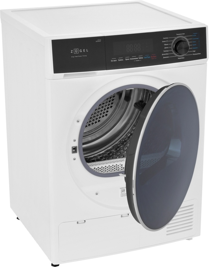 Сушильная машина с тепловым насосом Zugel ZDF82HP, белая фото 9