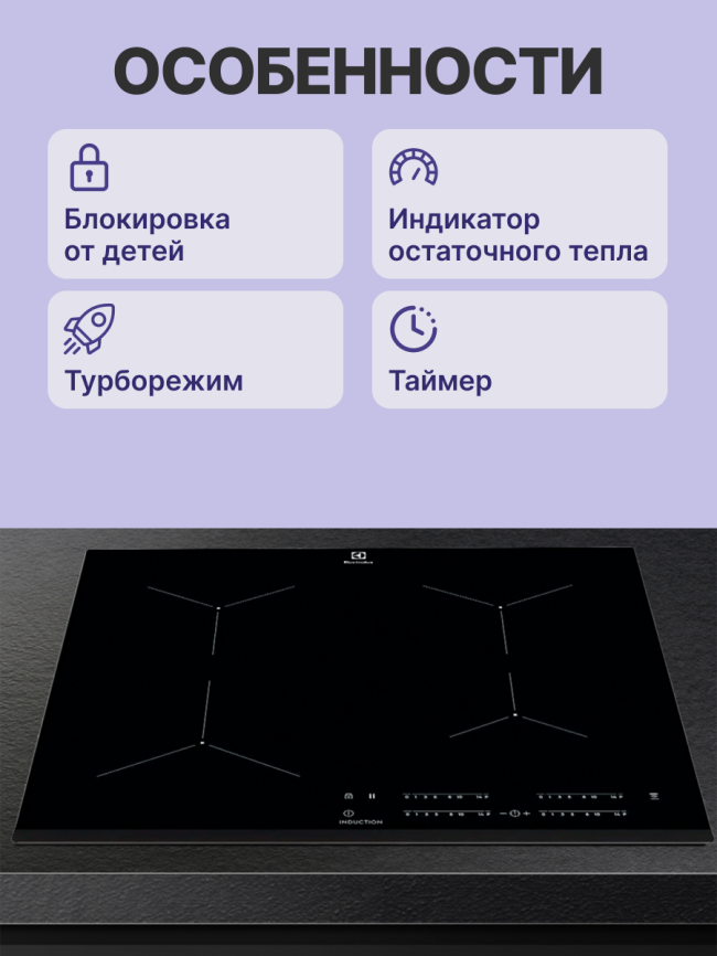 Встраиваемая варочная поверхность ELECTROLUX Electrolux EIT61443B фото 3