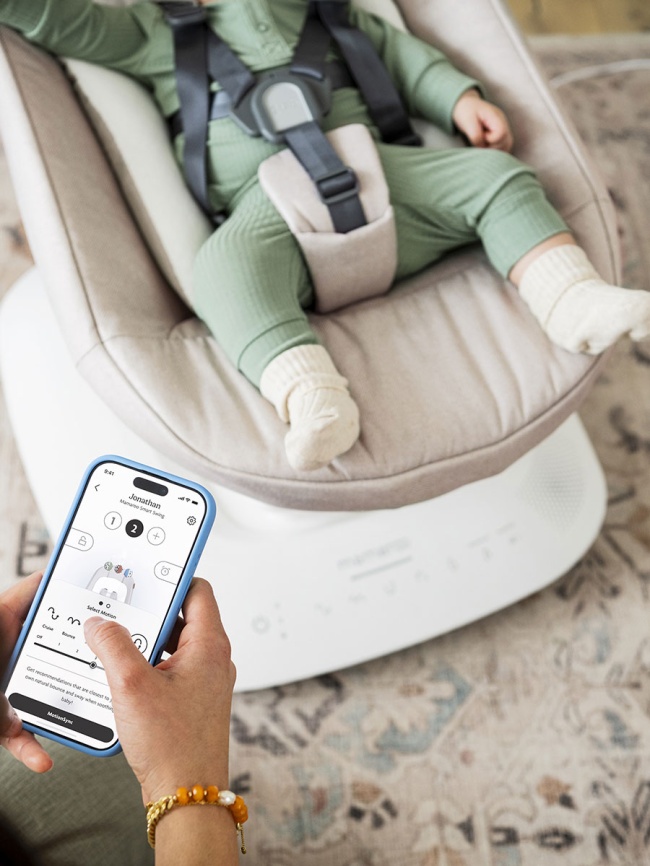 Шезлонг для новорожденных UPPAbaby (4moms) Mamaroo Charlie - Sand Melange (2001-MRO-EU-CHR) фото 12