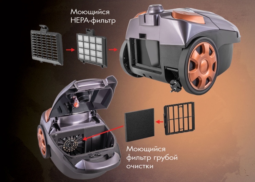 Пылесос напольный Endever SkyClean VC-250 90792 фиолетово-серый фото 10