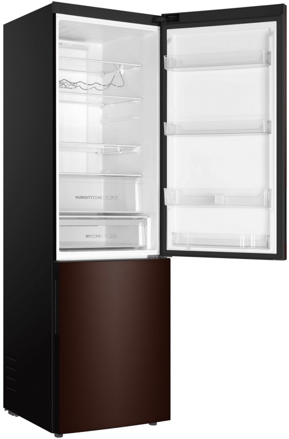 Двухкамерный холодильник Haier C4F740CLBGU1 No frost, коричневый фото 4