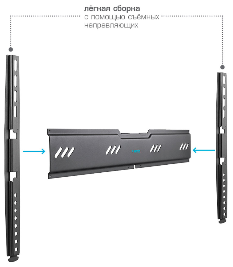 Кронштейн настенный для LED/LCD/PLASMA телевизоров Kromax Ultra Slim-100 black фото 5