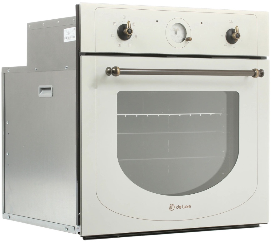 Электрический духовой шкаф De luxe 6006.05эшв-060 59 см, 58 л гриль конвекция, топленое молоко фото 2