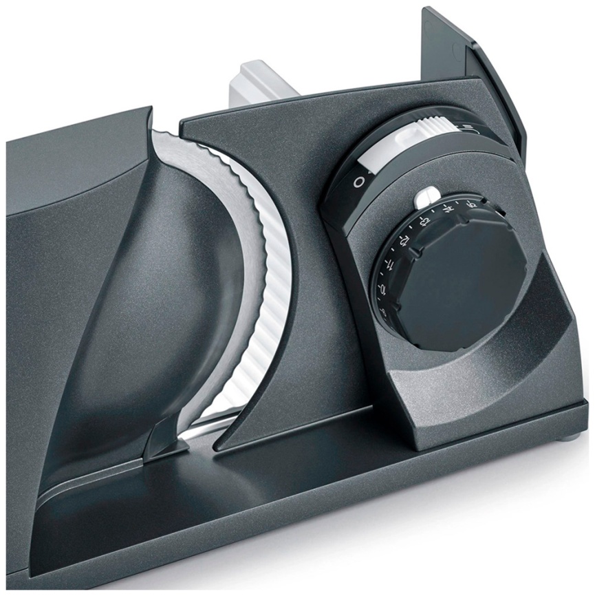 Ломтерезка Graef MT1006EU, мощность 170 Вт, регулировка толщины нарезки, серый фото 3