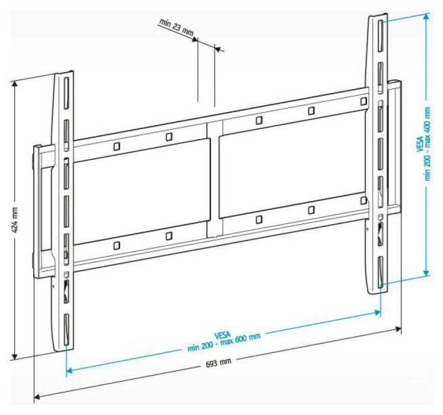 Кронштейн для телевизора Holder LCD-F6607-B LCD-F6607 черный 42 -65 макс.60кг настенный фиксированный фото 3