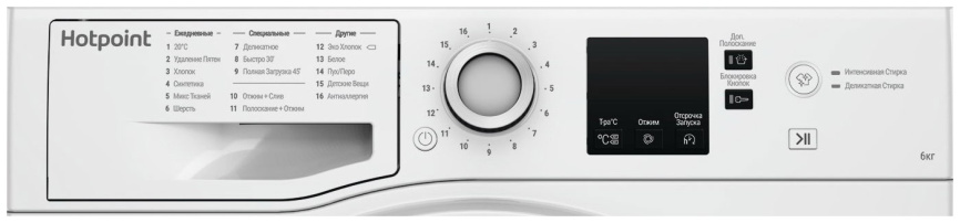Узкая стиральная машина  Hotpoint NSS 6015 W RU автомат 6 кг, белый фото 2
