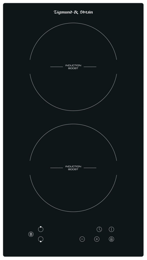 Электрическая варочная панель Zigmund & Shtain CI 33.3 B 28 см, 2 конфорки стеклокерамика, черный фото 1