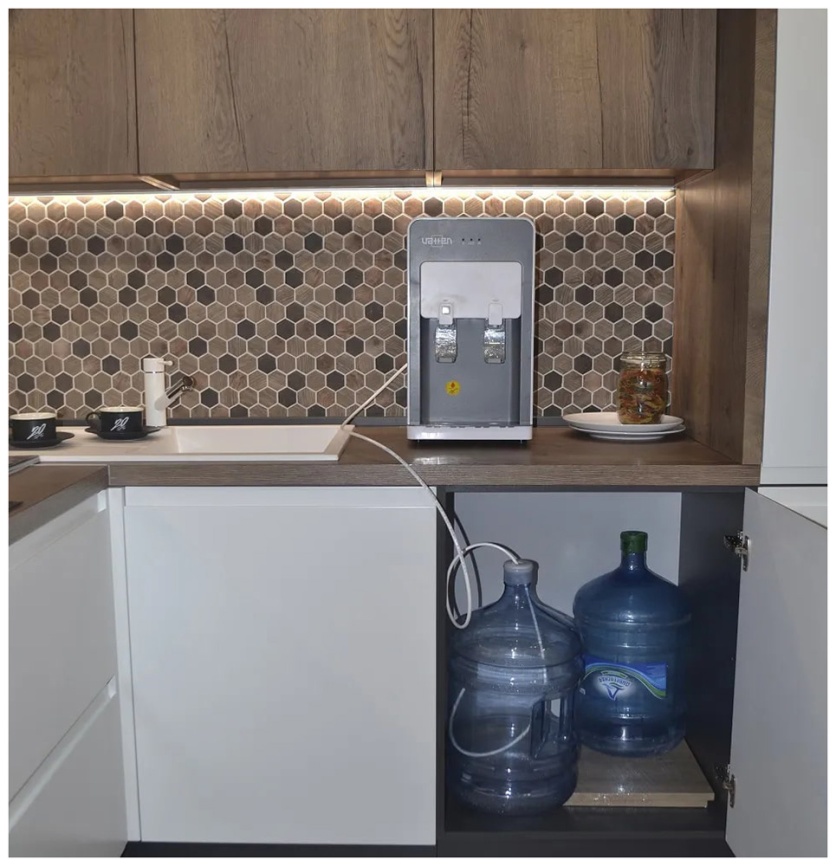 Кулер  Vatten LD54JK, встраиваемый, настольный, со скрытой бутылью, серый с белым (УТ-00001033) фото 6