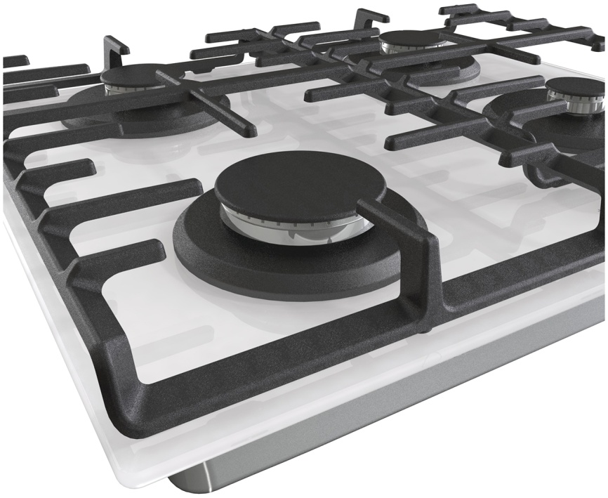 Газовая варочная панель Gorenje GT642AXW 60 см, 4 конфорки электроподжиг газконтроль, белый фото 5
