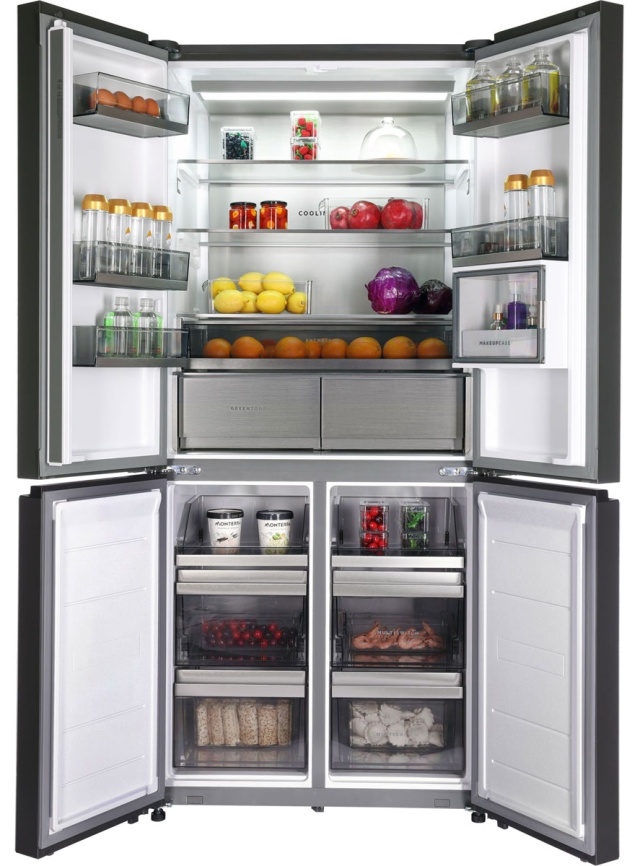 Многокамерный холодильник Hiberg RFQ-610G GS inverter No frost, серый фото 2