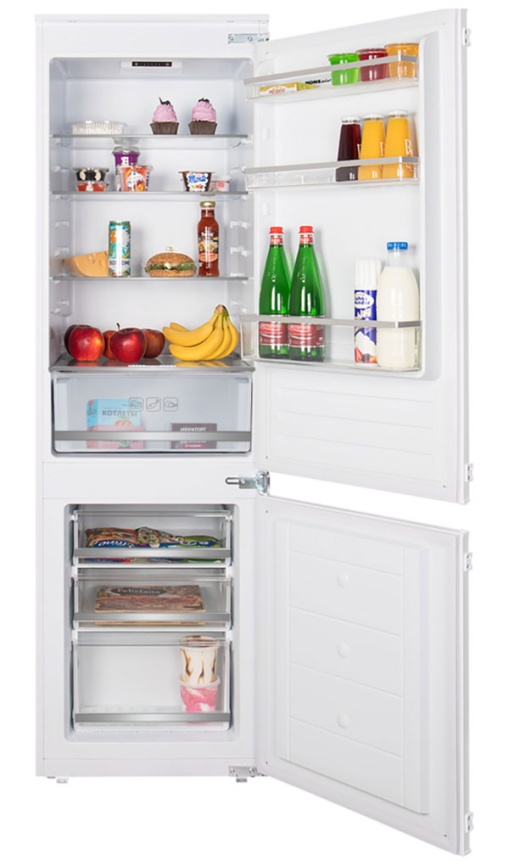 Встраиваемый двухкамерный холодильник Homsair FB177SW Inverter, белый фото 5