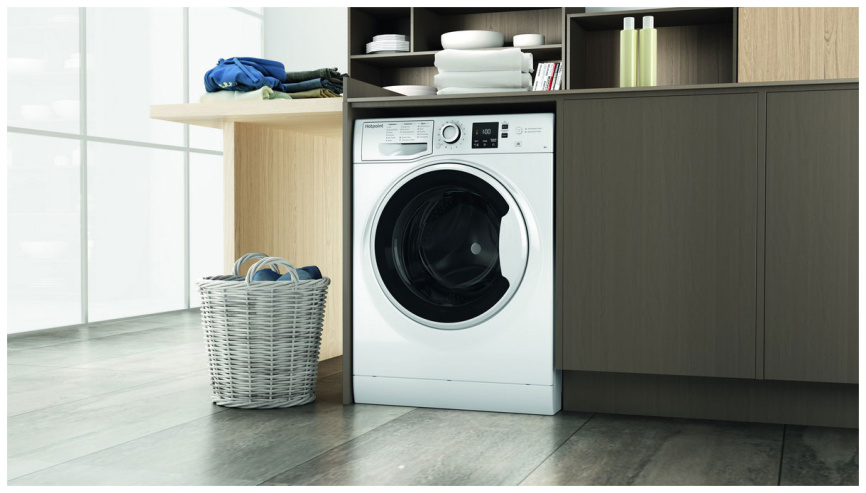 Узкая стиральная машина  Hotpoint NSS 6015 W RU автомат 6 кг, белый фото 12