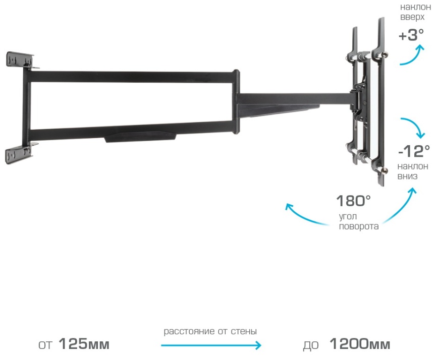 Кронштейн для LED/LCD телевизоров Kromax ATLANTIS-120 black фото 7