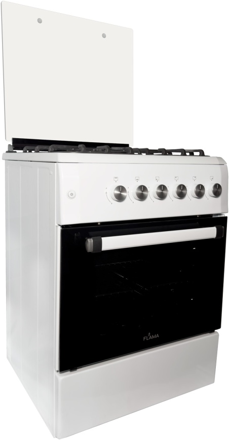 Газовая плита Flama AG 14219 W 60 см, 4 конфорки, белый фото 5
