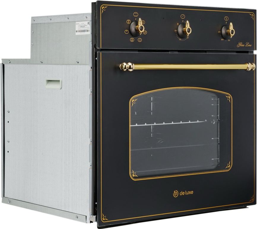 Электрический духовой шкаф De luxe 6006.03 эшв - 061 59 см, 58 л, гриль и конвекция, черный матовый фото 2