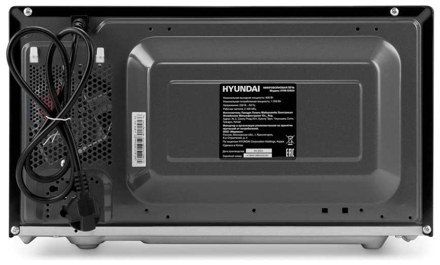 Микроволновая печь - СВЧ Hyundai HYM-D3034, 20 л, 700 Вт, черный/хром фото 7