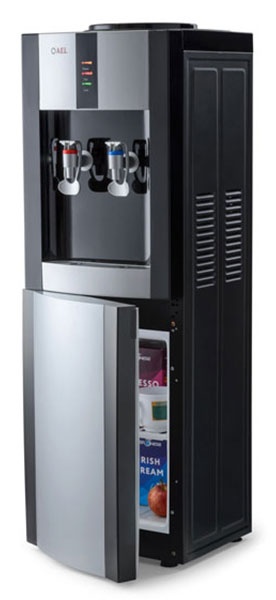 Кулер для воды напольный AEL LD-AEL-47c black/silver с шкафчиком фото 2