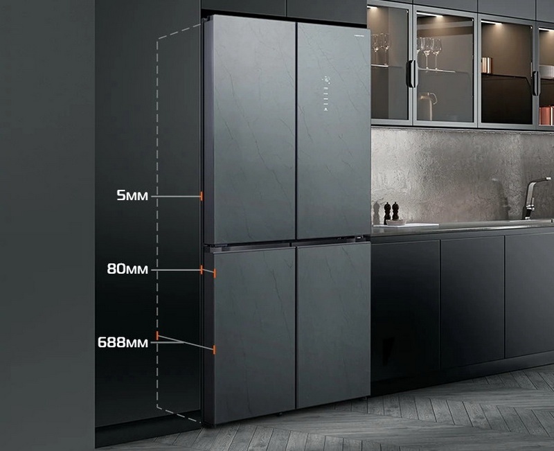 Многокамерный холодильник Hiberg RFQ-610G GS inverter No frost, серый фото 19